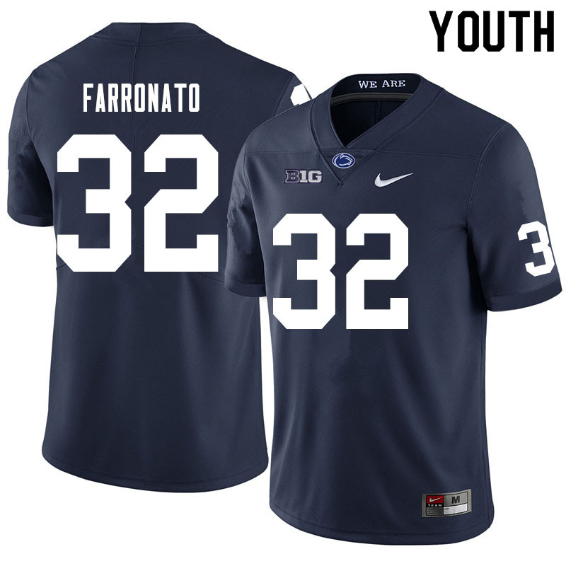 Youth #32 Dylan Farronato Penn State Nittany Lions College Football Jerseys Sale-Navy